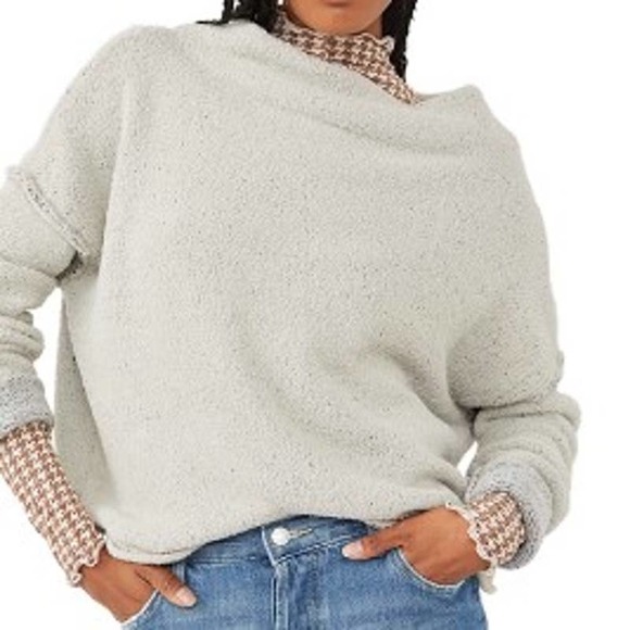 Free People Sweaters - FREE PEOPLE S L silver gray San Vicente cowl neck pullover sweater NWOT H5